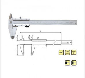 Açık Blok Dört Yollu Paslanmaz Çelik Kaliper Metrik Ölçekli 0 mm - 150 mm