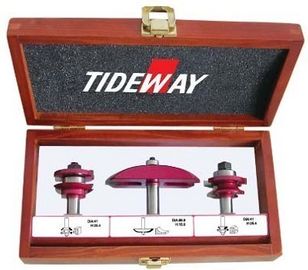 Mikro taneli tungstenli karbür kesme parçalarına sahip TCT Router bit setleri